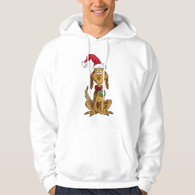 Max the Dog in Santa Hat Hoodie (Front)
