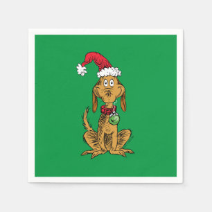 Max the Dog in Santa Hat Napkin