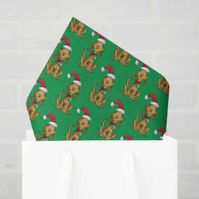 Max the Dog in Santa Hat Tissue Paper (Gift Bag)