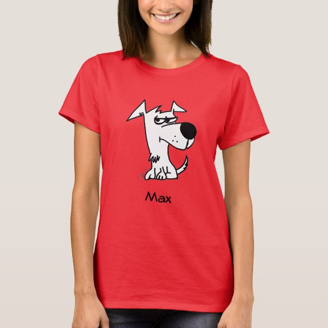 Max the Dog T-Shirt Pink Red (Front)