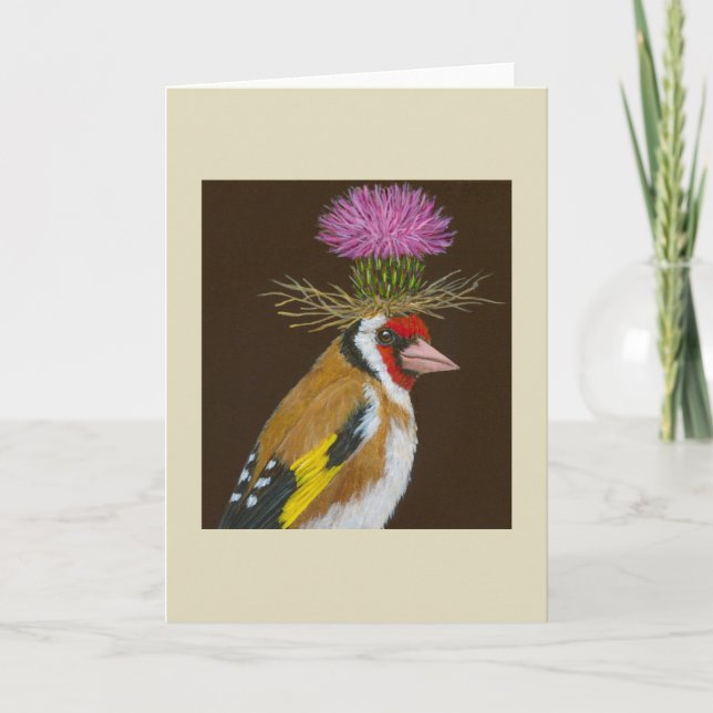 Max the European goldfinch card (Front)