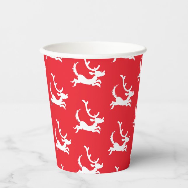 Max the Reindeer Silhouette Paper Cups (Front)