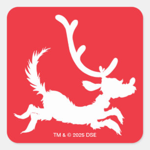 Max the Reindeer Silhouette Square Sticker