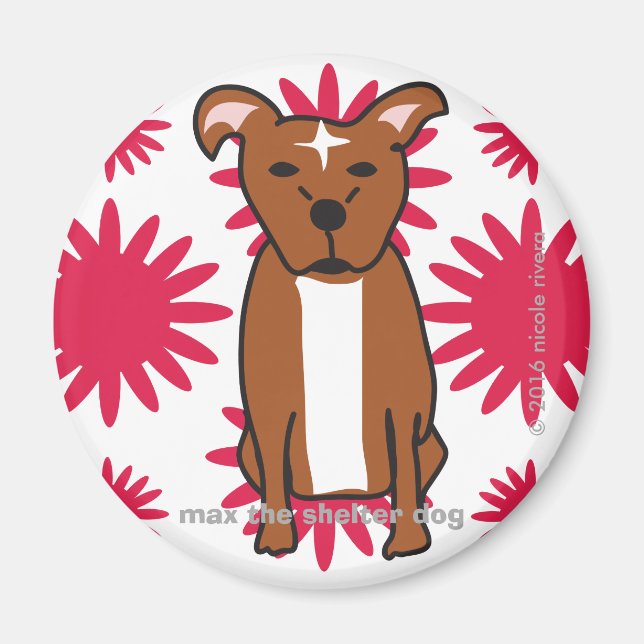 Max | Tropical Red Round Magnet (Front)