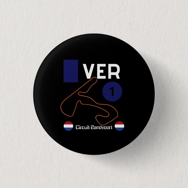 Max Verstappen, Circuit Zandvoort, formula 1 3 Cm Round Badge (Front)