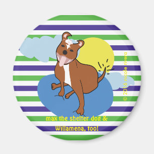 Max & Willamena Striped 2¼ Inch Round Magnet