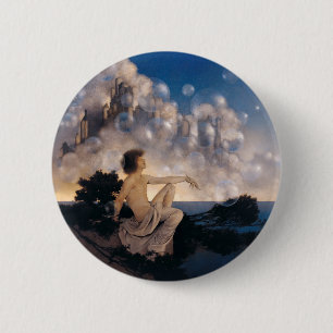 Maxfield Parrish Air Castles 1904 Vintage Fantasy  6 Cm Round Badge