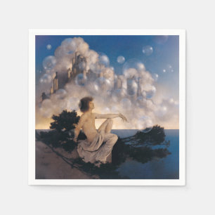 Maxfield Parrish Air Castles 1904 Vintage Fantasy  Napkin