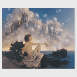Maxfield Parrish Air Castles 1904 Vintage Fantasy  Wrapping Paper