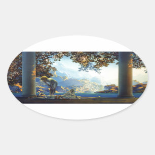 Maxfield Parrish Daybreak Oval Sticker