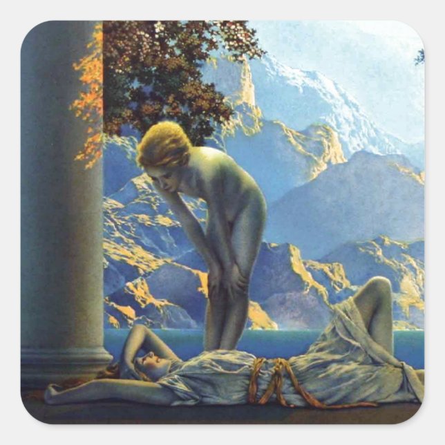 Maxfield Parrish Daybreak Square Sticker (Front)