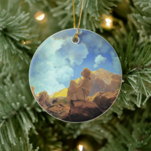 Maxfield Parrish Morning 1922 Cloud Blue Fine Art Ceramic Tree Decoration