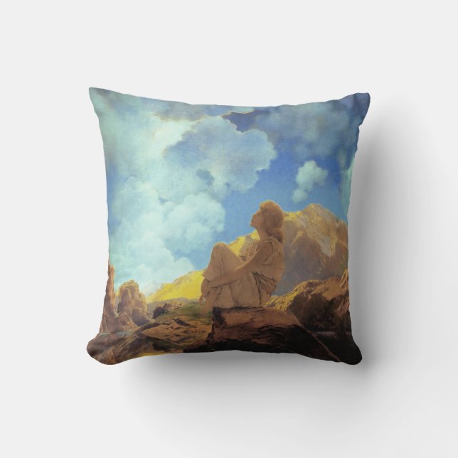 Maxfield Parrish Morning 1922 Cloud Blue Fine Art Cushion (Front)