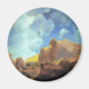 Maxfield Parrish Morning 1922 Cloud Blue Fine Art Magnet