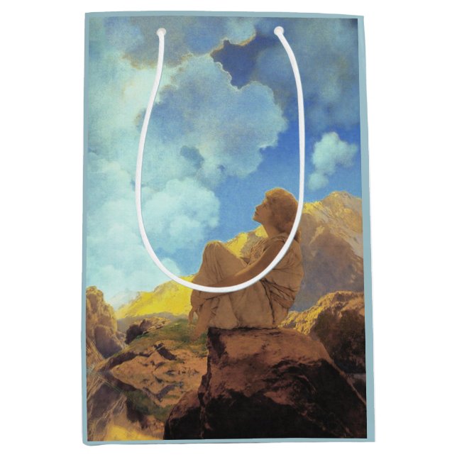 Maxfield Parrish Morning 1922 Cloud Blue Fine Art Medium Gift Bag (Front)