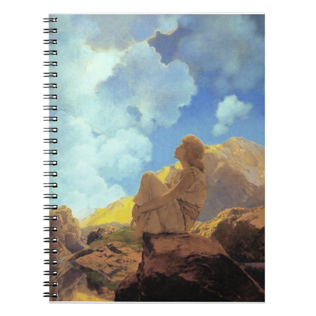 Maxfield Parrish Morning 1922 Cloud Blue Fine Art Notebook (Front)