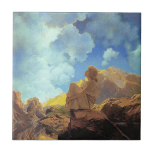 Maxfield Parrish Morning 1922 Cloud Blue Fine Art Tile