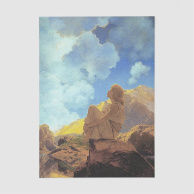 Maxfield Parrish Morning 1922 Cloud Blue Fine Art Tissue Paper (Front)