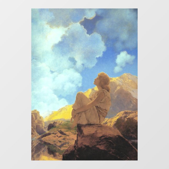 Maxfield Parrish Morning 1922 Cloud Blue Fine Art Window Cling (Sheet)