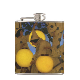 Maxfield Parrish The Lantern Bearers 1908 Vintage Hip Flask