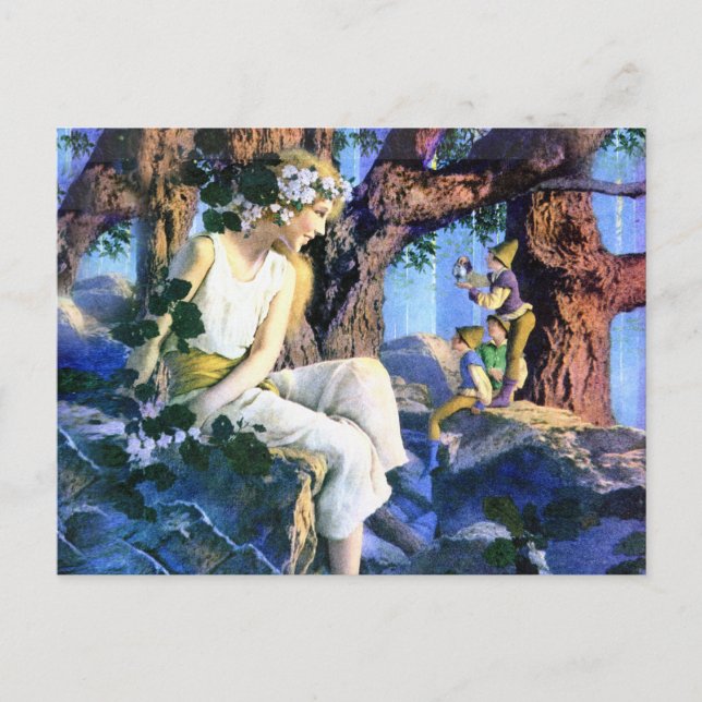Maxfield Parrish's Fair Princess and the Gnomes Postcard (Front)