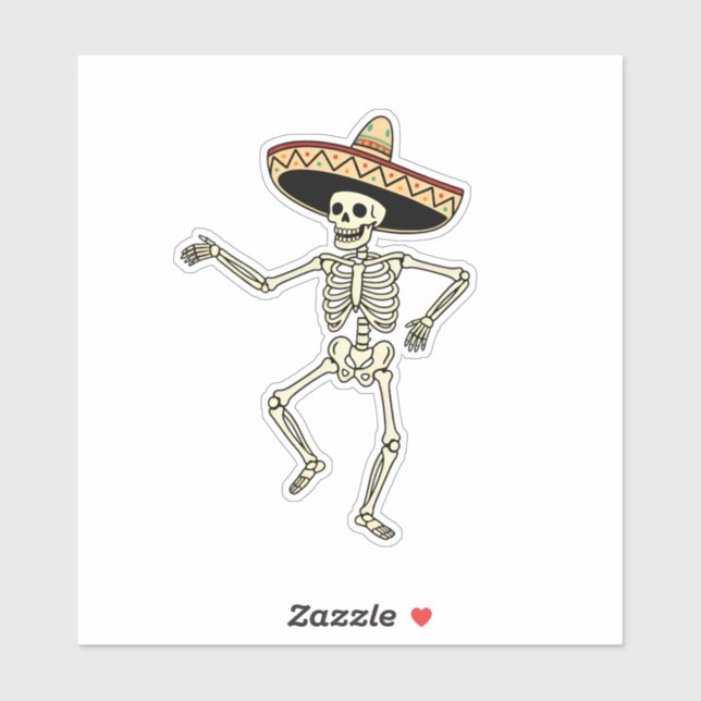 Maxican Dancing Skeleton With Sombrero (Sheet)
