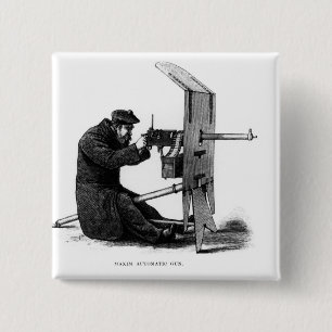 Maxim Automatic Gun 15 Cm Square Badge