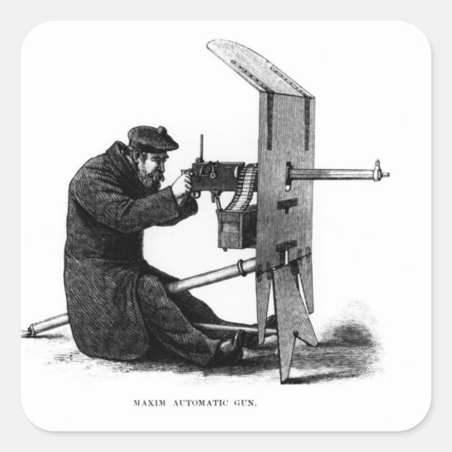 Maxim Automatic Gun Square Sticker (Front)