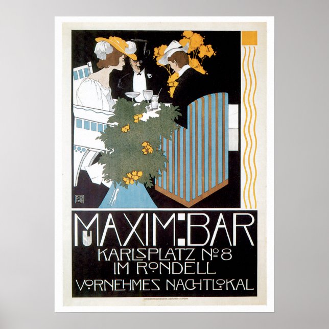 Maxim Bar Vintage Food Ad Art Poster (Front)