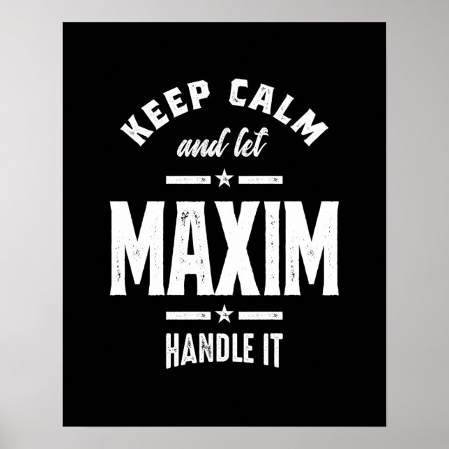 Maxim Personalised Name Birthday Poster (Front)