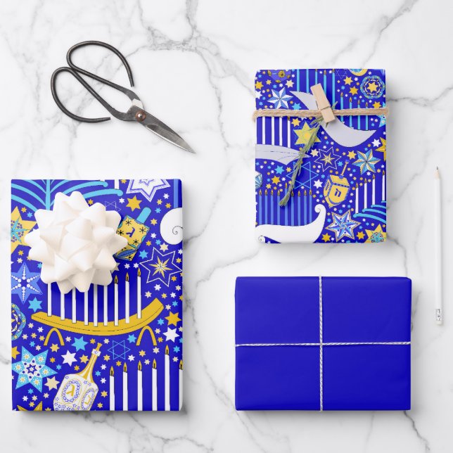 Maximal Hanukkah Wrapping Paper Sheet (Front)