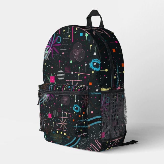 Maximalist Abstract Expression  Printed Backpack (Back Corner Right)