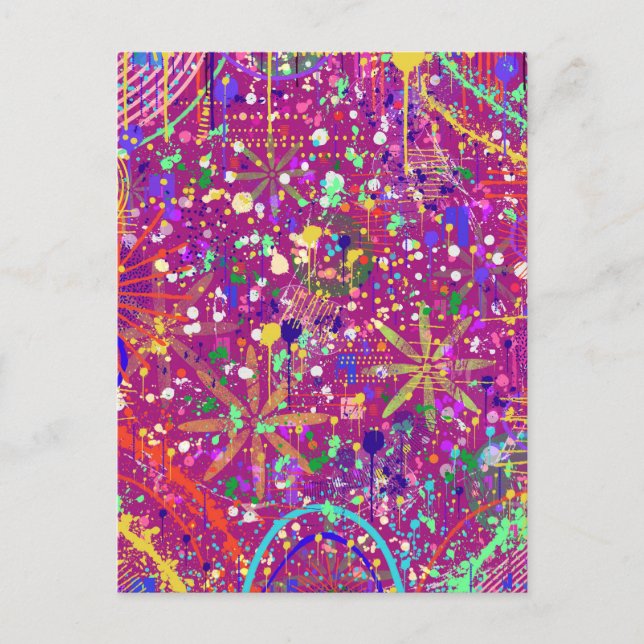 Maximalist Abstract in Bold Colour Postcard (Front)
