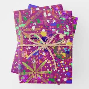 Maximalist Abstract in Bold Colour Wrapping Paper Sheet