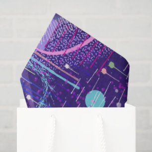 Maximalist Abstract on Purple Tissue Paper