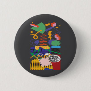 Maximalist Art Inspired Design  6 Cm Round Badge