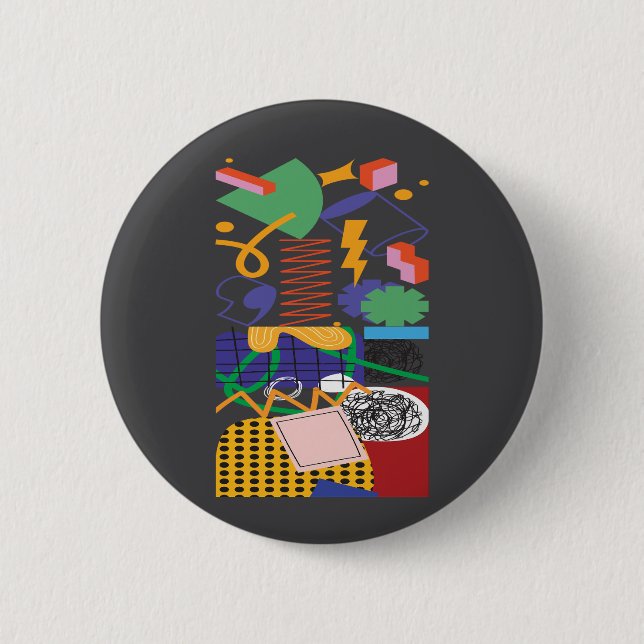 Maximalist Art Inspired Design  6 Cm Round Badge (Front)