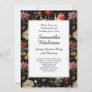 Maximalist Baroque Floral Garden Birthday Invitation