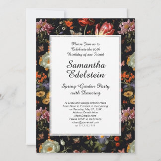 Maximalist Baroque Floral Garden Birthday Invitation