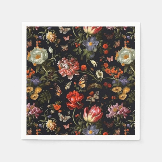 Maximalist Baroque Floral Napkin (Front)