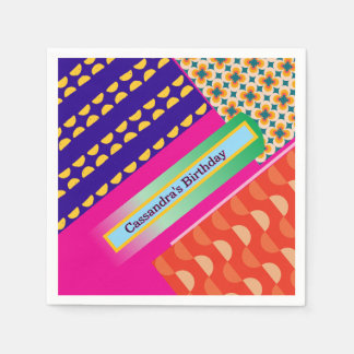 Maximalist Birthday Repeating Patterns Colourful  Napkin