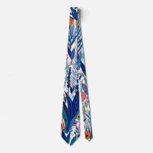 Maximalist Blue Floral Tie