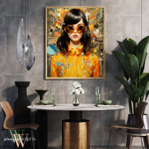 Maximalist Bold Colourful Woman Portrait