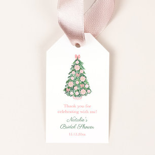 Maximalist Christmas Pink Bridal Shower Favour Tag