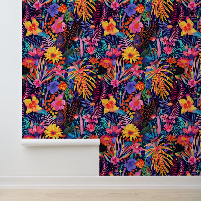 Maximalist Floral Tropics Wallpaper (Application)