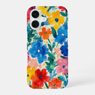Maximalist Floral Watercolor Pattern iPhone 16 Case