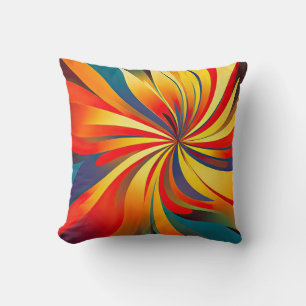 Maximalist Flower Wavy Design Cushion