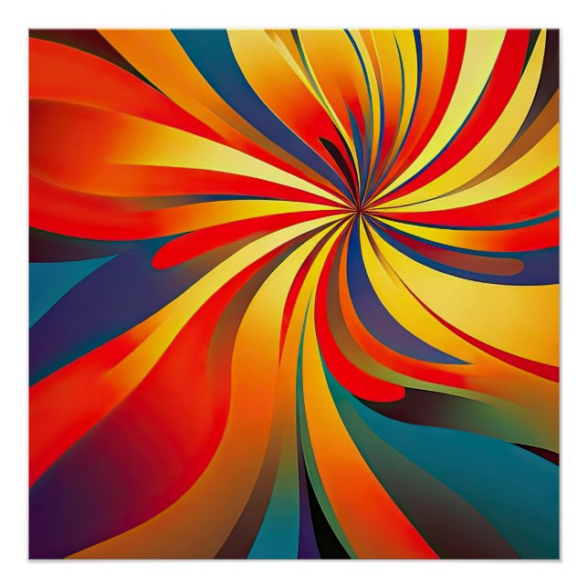 Maximalist Flower Wavy Design Poster (Front)