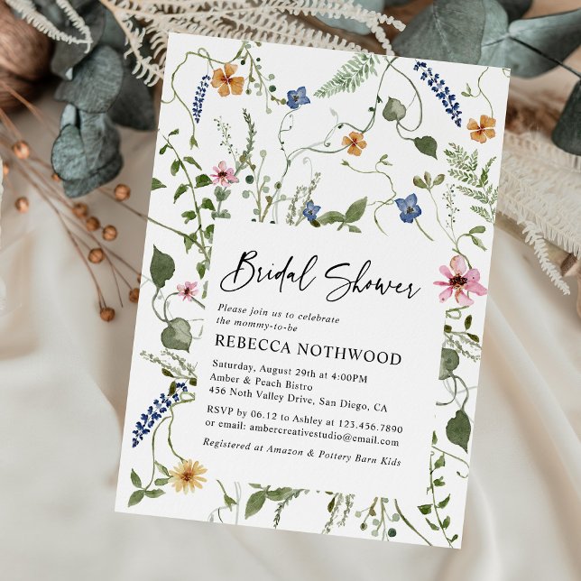 Maximalist Garden Boho Floral Bridal Shower Invitation (Creator Uploaded)