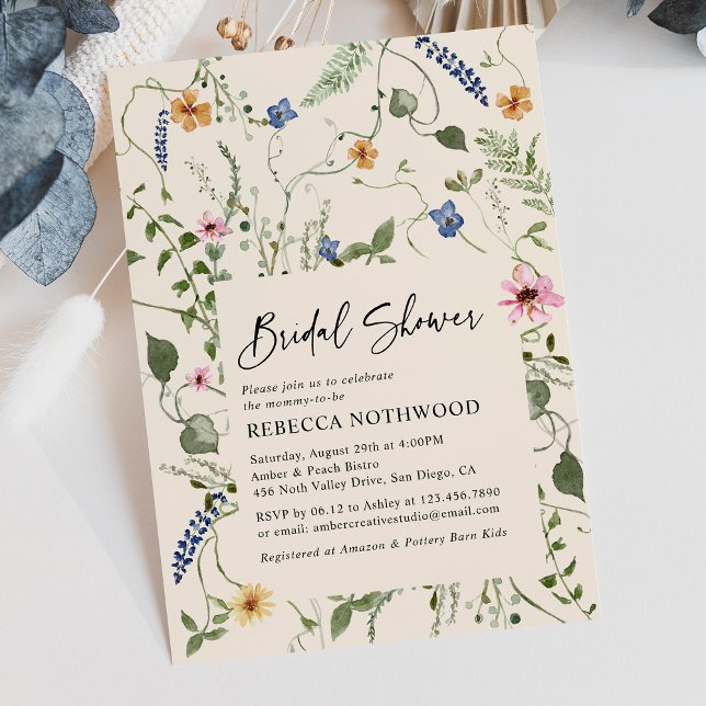 Maximalist Garden Boho Rustic Bridal Shower Invitation (Creator Uploaded)